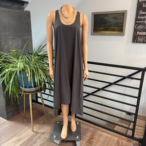 Athleta Presidio High-Low Racerback Maxi Dress w/ Pockets - Gray/Black - Small